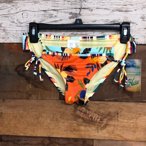 NWT‎ Multicolor Floral/Stripe Hipster Bikini Bottom
